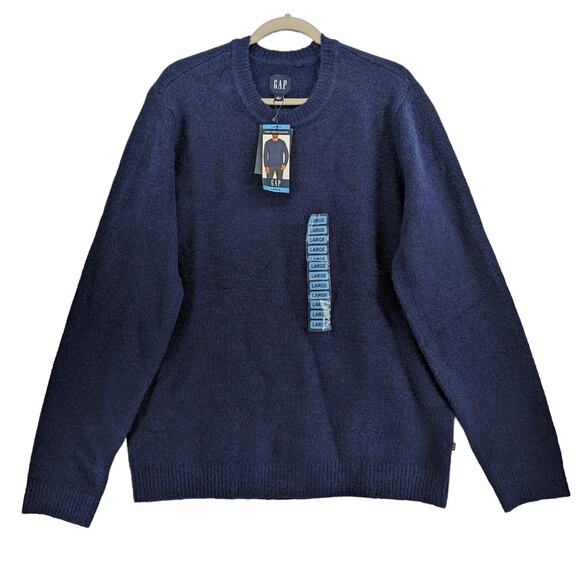 Gap Crewneck Sweater Large Blue Long Sleeve Work Staple Heavy Weight Office Mens - Picture 1 of 9